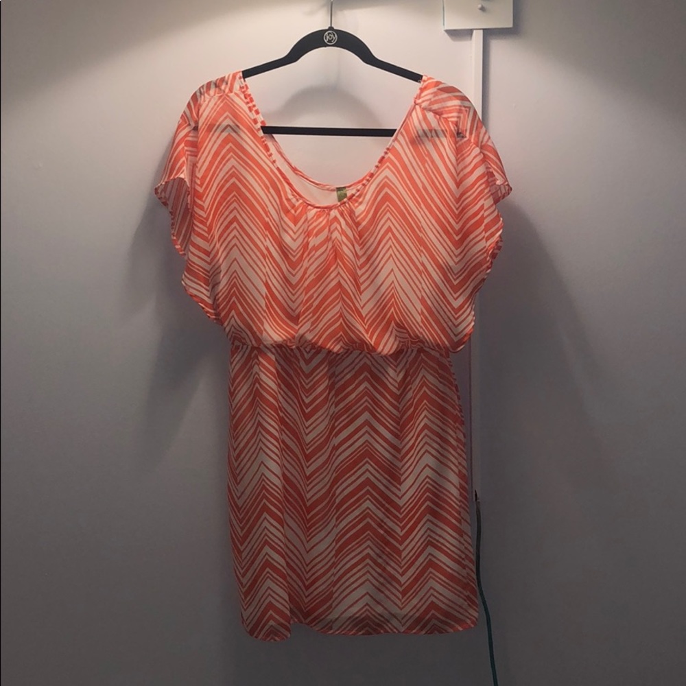 ORANGE AND WHITE SUNDRESS